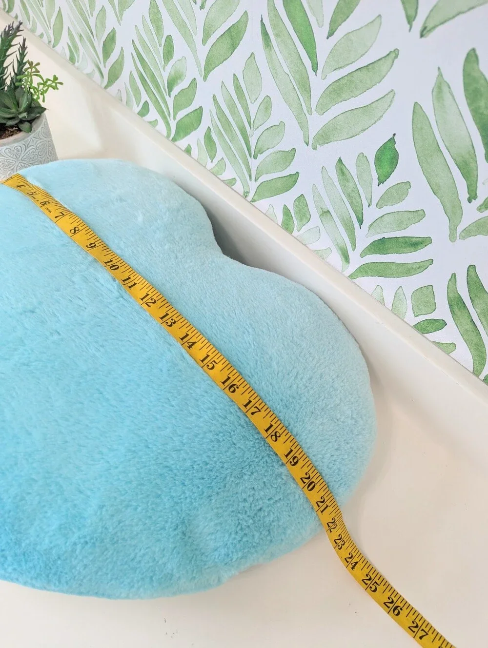 Plush Heart Throw Pillow - Light Blue NWOT
